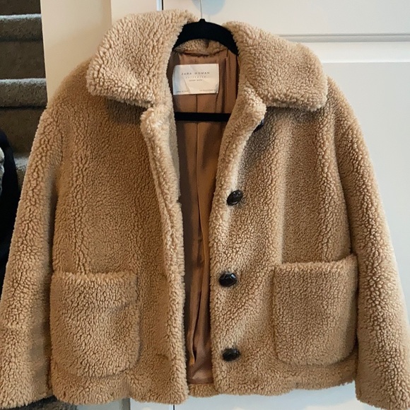 Coats | Zara Short Teddy Coat 